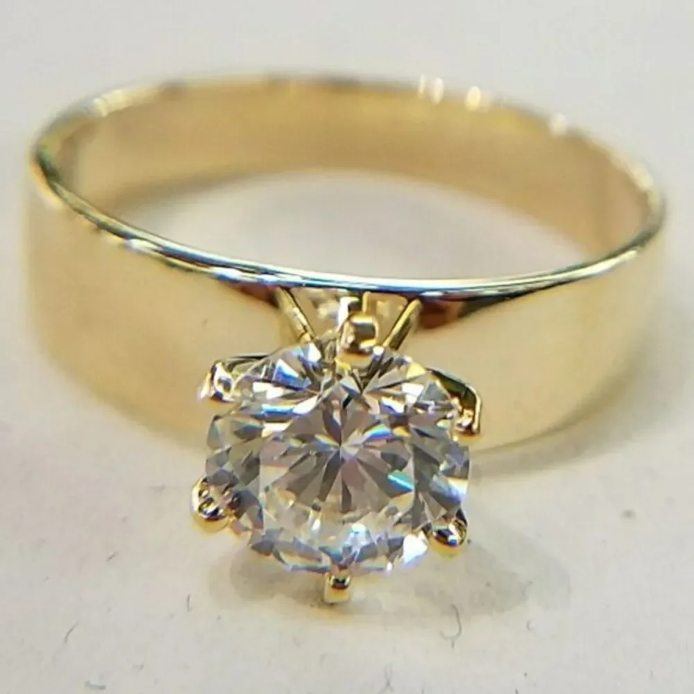 New 1.5ct Solitaire Yellow Gold Engagement Ring - Picture 2 of 9